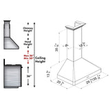 ZLINE Wall Mount Range Hood in DuraSnow Stainless Steel (8KF2S)