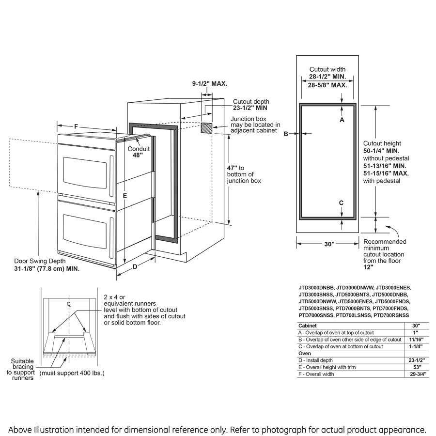 GE Profile™ 30" Smart Built-In Convection Double Wall Oven with Left-Hand Side-Swing Doors