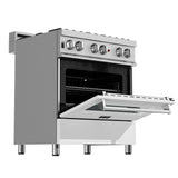 ZLINE 30 in. 4.0 cu. ft. Dual Fuel Range with Gas Stove and Electric Oven in All DuraSnow Stainless Steel with Color Door Options (RAS-SN-30) [Color: White Matte]