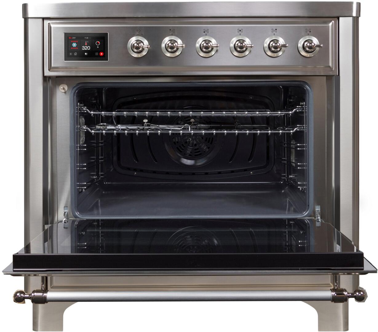 Majestic II 36 Inch Electric Freestanding Range in Stainless Steel with Chrome Trim