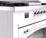 Nostalgie II 60 Inch Dual Fuel Liquid Propane Freestanding Range in White with Chrome Trim