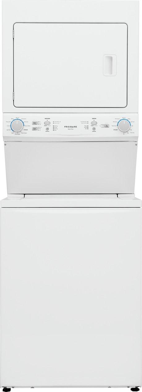 Frigidaire Electric Long Vent Stacked Laundry Center - 3.9 Cu. Ft Washer and 5.5 Cu. Ft. Dryer