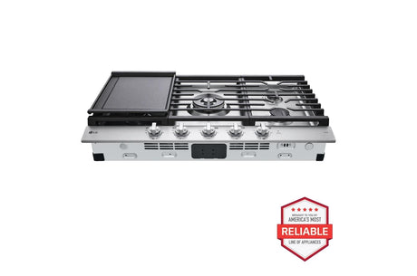 36" Smart Gas Cooktop with UltraHeat™ 22K BTU Dual Burner and LED Knobs