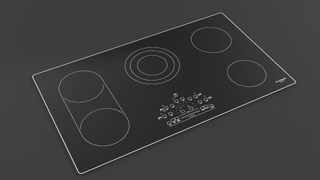 36" RADIANT COOKTOP WITH BRUSHED ALUMINUM TRIM