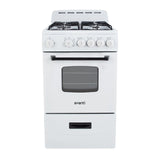 Avanti 20" Compact Gas Range Oven - White / 2.1 cu. ft.