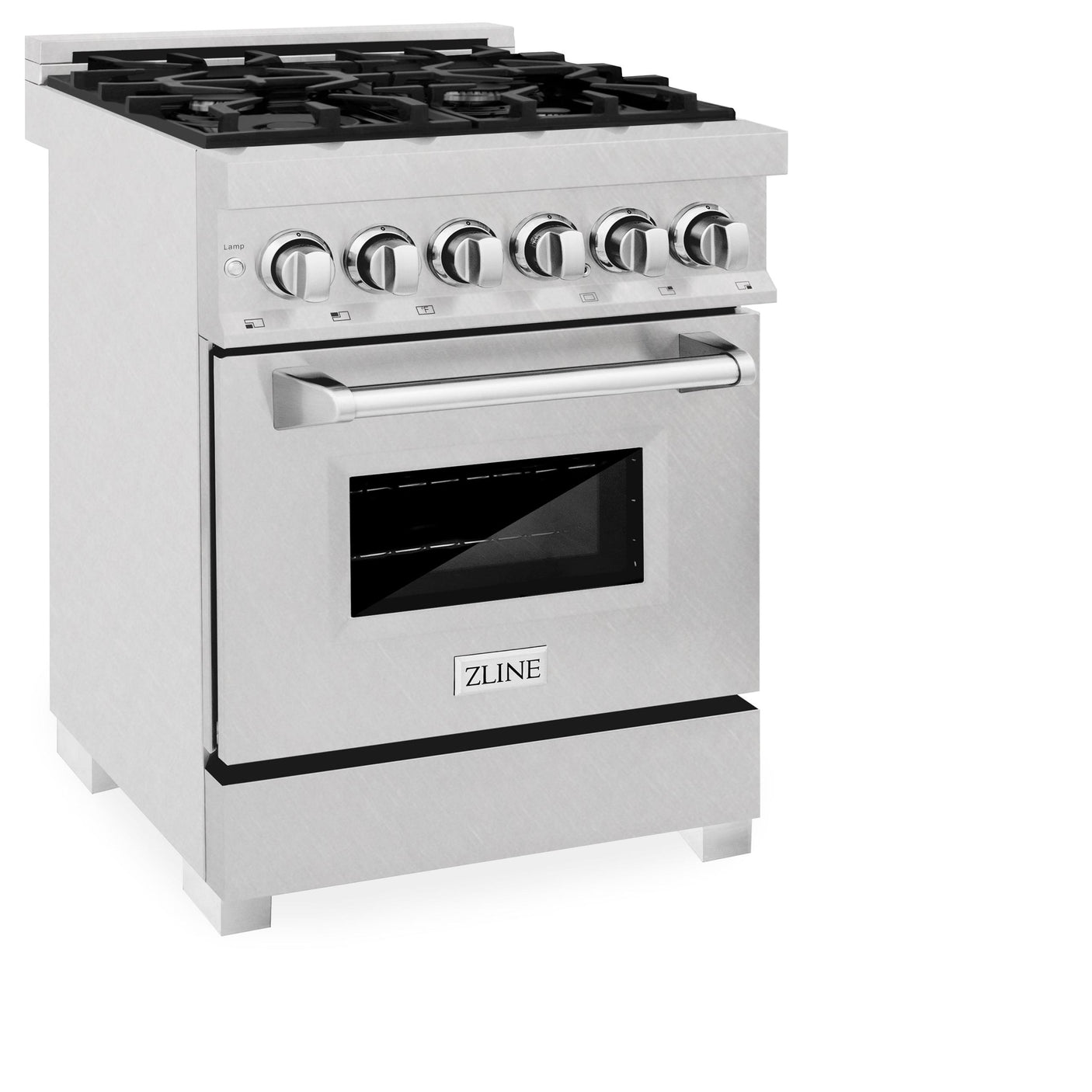 ZLINE 24 in. Professional Dual Fuel Range in DuraSnow Stainless Steel with Color Door Options (RAS-SN-24) [Color: DuraSnow]