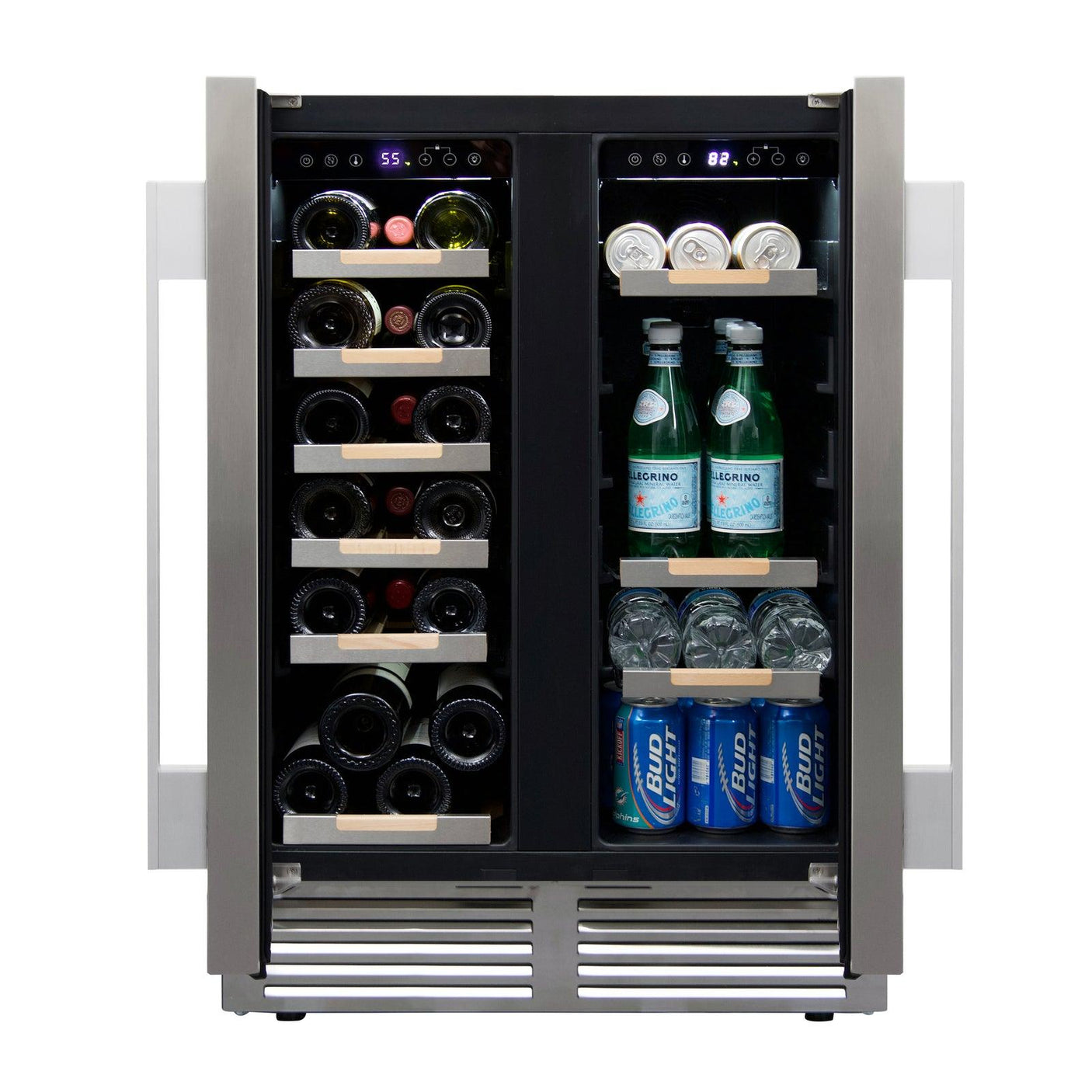 Avanti ELITE Side by Side Wine and Beverage Cooler - Stainless Steel / 19 Bottles / 56 12 oz. Cans