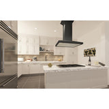 ZLINE Wooden Island Mount Range Hood in Black (KBiCC)