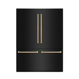 ZLINE 60" Autograph Edition 32.2 cu. ft. Built-in 4-Door French Door Refrigerator with Internal Water and Ice Dispenser in Black Stainless Steel with Champagne Bronze Accents (RBIVZ-BS-60-CB)