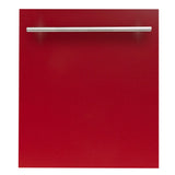 ZLINE 24 in. Top Control Dishwasher with Stainless Steel Tub and Modern Style Handle, 52dBa (DW-24) [Color: Red Gloss]