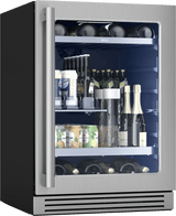 Presrv Pro Beverage Cooler, 24in Under Cabinet, SS+Glass, Reverse Door, 1 Zone