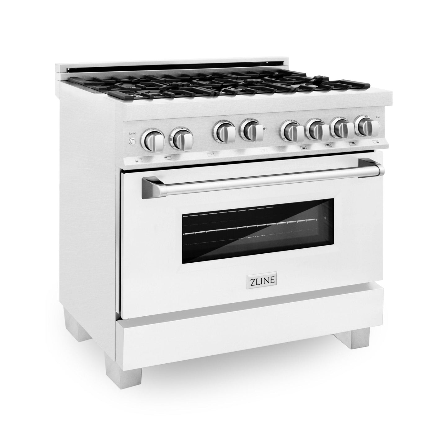 ZLINE 36" Professional 4.6 cu. ft. Gas on Gas Range in ZLINE DuraSnow® Stainless Steel with Color Door Options (RGS-SN-36) [Color: Blue Gloss]