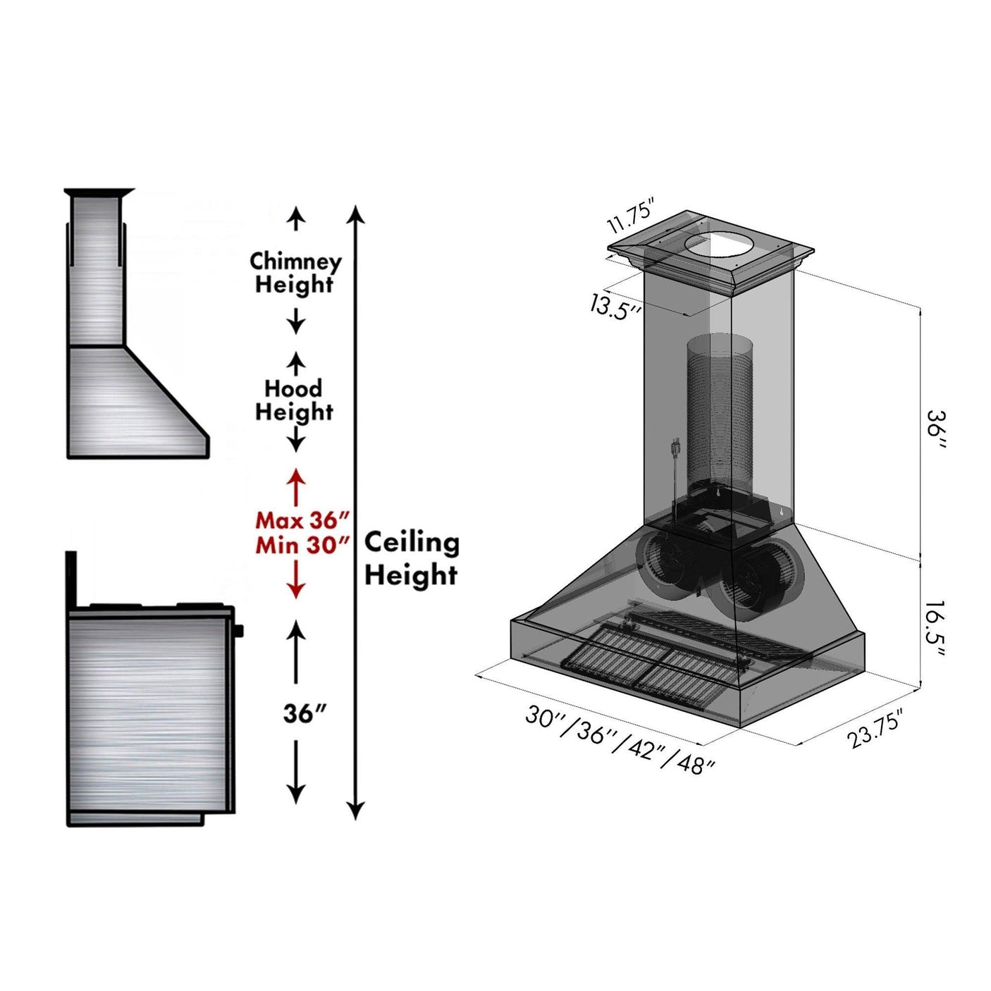 ZLINE Designer Series Wall Mount Range Hood in DuraSnow Stainless Steel (655-4SSSS)