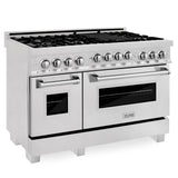 ZLINE 48" 6.0 cu. ft. Range with Gas Stove and Gas Oven in ZLINE DuraSnow Stainless Steel® (RGS-SN-48) [Color: Red Matte]