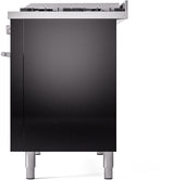 Professional Plus II 48 Inch Dual Fuel Natural Gas Freestanding Range in Glossy Black with Trim