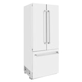 ZLINE 36" 19.6 cu. ft. Built-In 3-Door French Door Refrigerator with Internal Water and Ice Dispenser in White Matte (RBIV-WM-36)