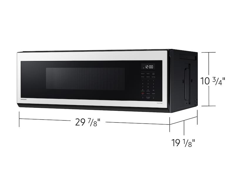 1.1 cu. ft. Bespoke Smart SLIM Over-the-Range Microwave with 400 CFM Hood Ventilation, Wi-Fi & Voice Control in White Glass