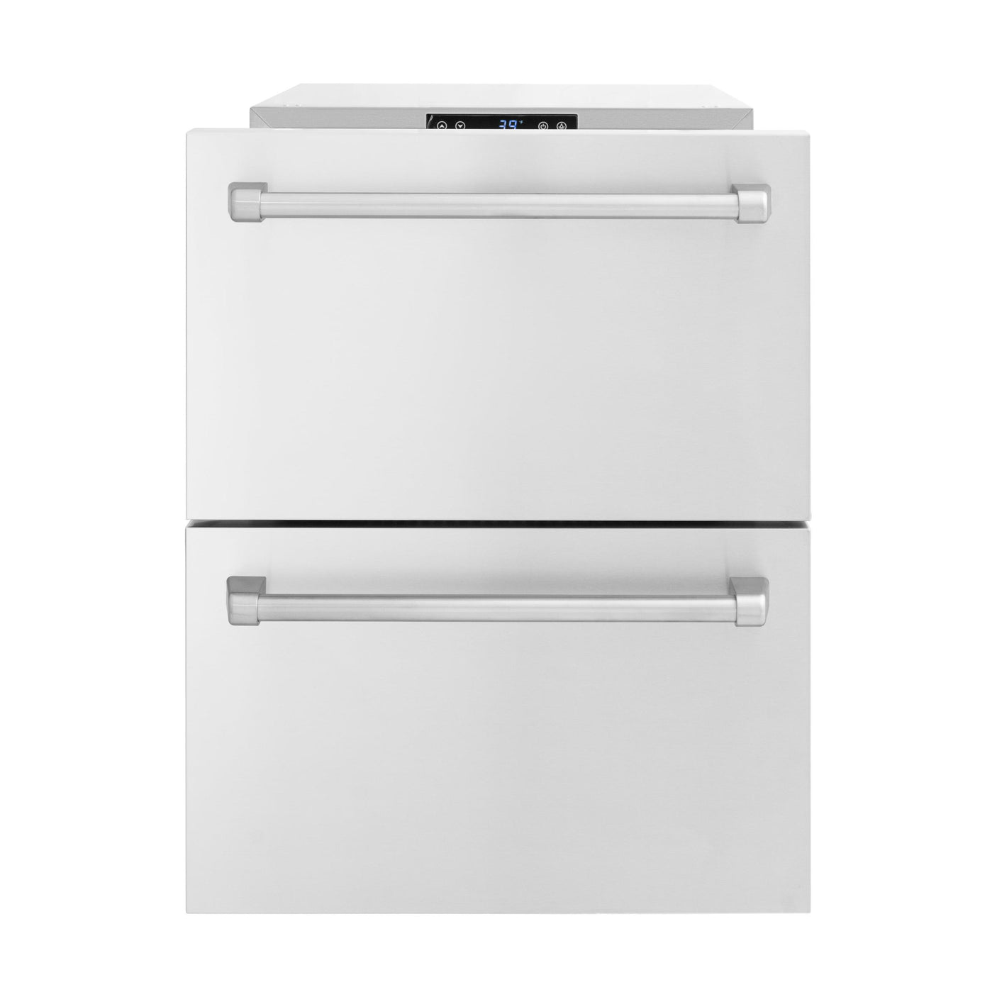 ZLINE 24 in. Touchstone 168 Can Outdoor-Rated Dual Refrigerator Drawer with Stainless Steel Doors (RDSO-ST-24)