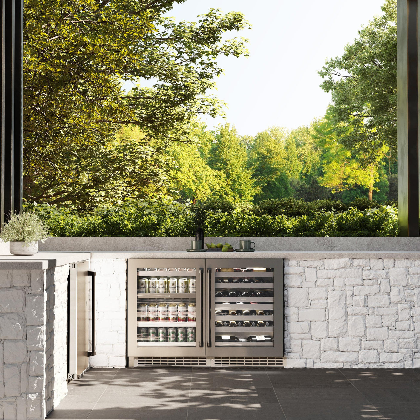 ZLINE 24 In. Touchstone Wine Cooler with Stainless Steel Glass Door and Matte Black Handle (RWDOZ-GS-24-MB)