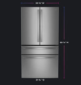 GE Profile™ ENERGY STAR® 23.3 Cu. Ft. Smart Counter-Depth Fingerprint Resistant 4-Door French-Door Refrigerator with Door In Door