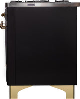 Majestic II 40 Inch Dual Fuel Liquid Propane Freestanding Range in Matte Graphite with Brass Trim