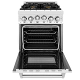 ZLINE 24 in. 2.8 cu. ft. Range with Gas Stove and Gas Oven in Stainless Steel (RG24) [Color: Red Matte]