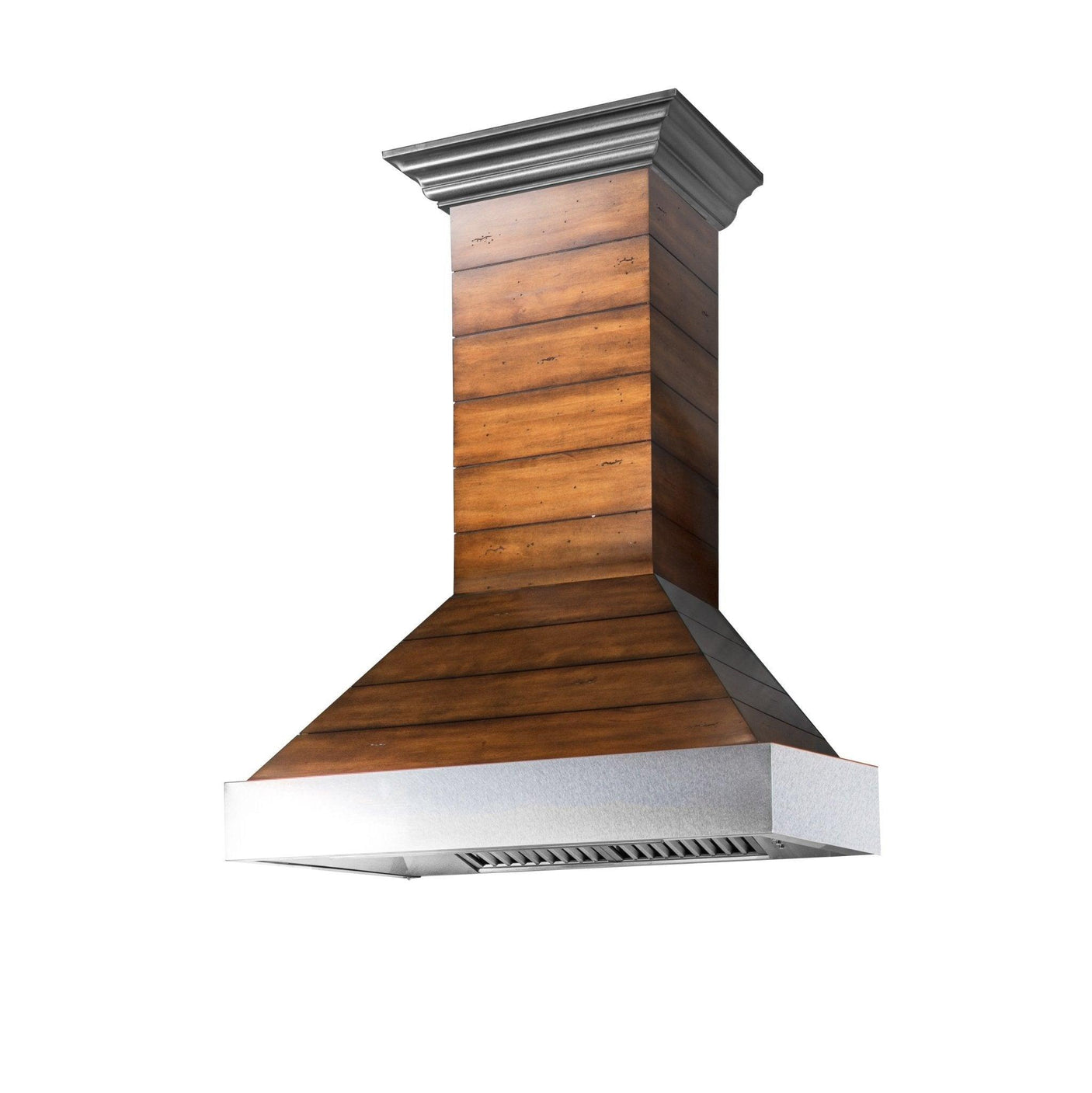 ZLINE Shiplap Wooden Wall Range Hood with Stainless Steel Accent (365BB)