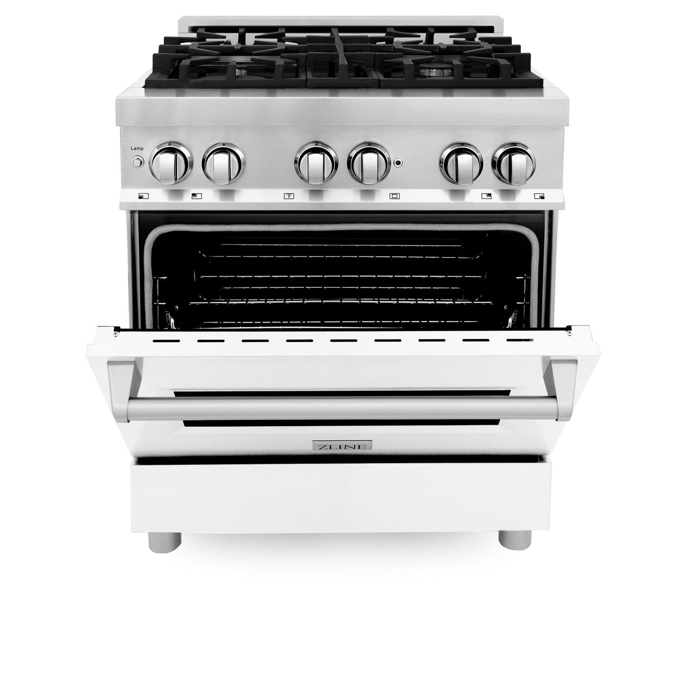 ZLINE 30 in. Dual Fuel Range with Gas Stove and Electric Oven in Stainless Steel (RA30) [Color: White Matte]