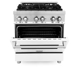 ZLINE 30 in. Dual Fuel Range with Gas Stove and Electric Oven in Stainless Steel (RA30) [Color: White Matte]