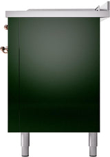 Nostalgie II 60 Inch Dual Fuel Liquid Propane Freestanding Range in Emerald Green with Copper Trim