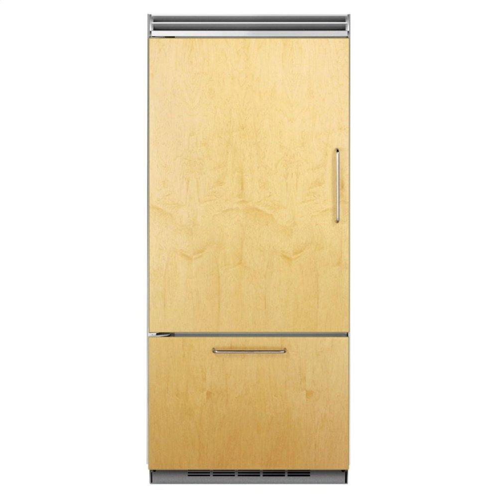 Marvel Professional Built-In 36" Bottom Freezer Refrigerator - Solid Stainless Steel Door - Left Hinge, Slim Designer Handle