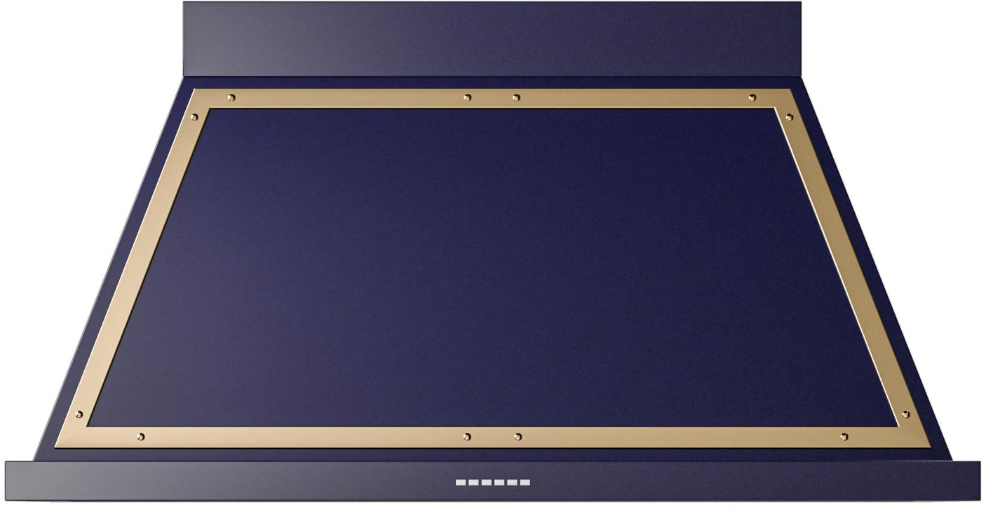 ILVE UANB48MBG Nostalgie 48" Hood in Midnight Blue with Brass trim