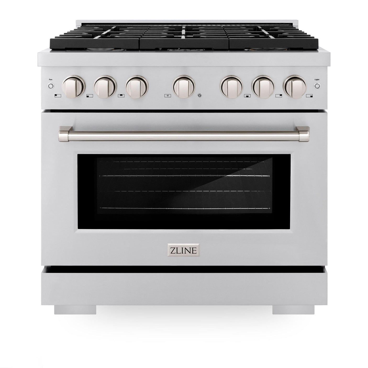 ZLINE 36 In. Freestanding Gas Range in Stainless Steel with Brass Burners (SGR-BR-36)