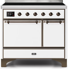 Majestic II 40 Inch Electric Freestanding Range in White with Bronze Trim