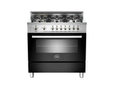 36 6-Burner, Gas Oven Black