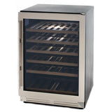 51 Bottle DESIGNER Series Wine Cooler - Stainless Steel with Black Cabinet / 51 Bottles