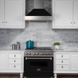 ZLINE Ducted DuraSnow Stainless Steel Range Hood with Black Matte Shell (8654BLM)