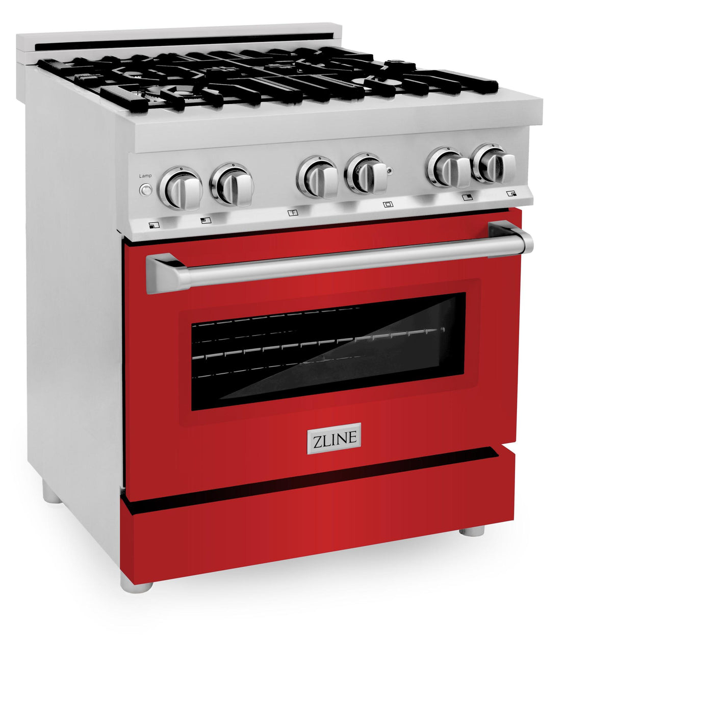 ZLINE 30 in. Dual Fuel Range with Gas Stove and Electric Oven in Stainless Steel (RA30) [Color: Red Matte]