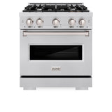 ZLINE 30 in. 4.2 cu. ft. Classic Dual Fuel Range with 4 Burner Gas Cooktop and Electric Convection Oven in Stainless Steel (CDR30)