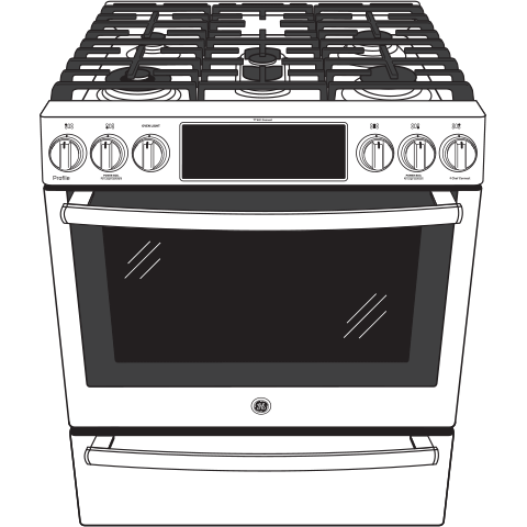 GE Profile™ 30" Smart Slide-In Front-Control Gas Fingerprint Resistant Range with No Preheat Air Fry