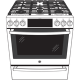 GE Profile™ 30" Smart Slide-In Front-Control Gas Fingerprint Resistant Range with No Preheat Air Fry