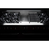 60" Gas Self Clean w/ Rotisserie, 6 Open Burners, 24" Thermo-Griddle