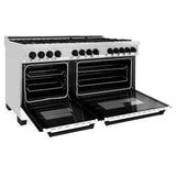 ZLINE Autograph Edition 60" 7.4 cu. ft. Dual Fuel Range with Gas Stove and Electric Oven in Stainless Steel with White Matte Door and Accents (RAZ-WM-60) [Color: Matte Black]