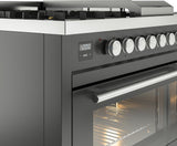 Professional Plus II 48 Inch Dual Fuel Natural Gas Freestanding Range in Matte Graphite with Trim