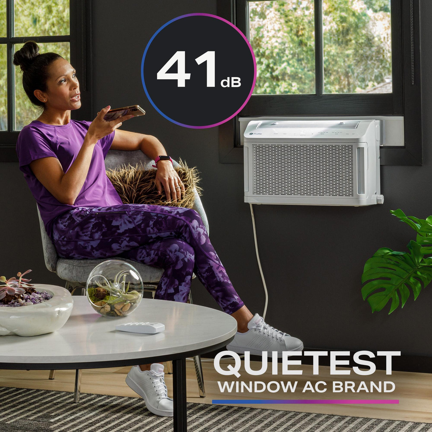 GE Profile ClearView™ 8,300 BTU Smart Ultra Quiet Window Air Conditioner for Medium Rooms up to 350 sq. ft.