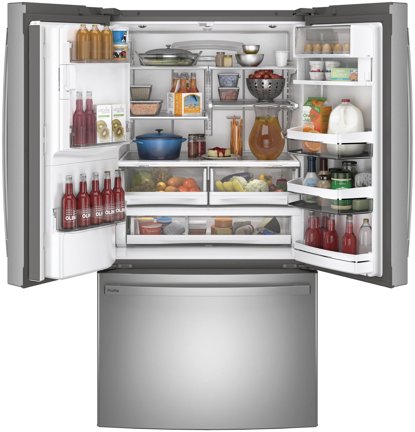 GE Profile™ ENERGY STAR® 27.7 Cu. Ft. Fingerprint Resistant French-Door Refrigerator with Hands-Free AutoFill