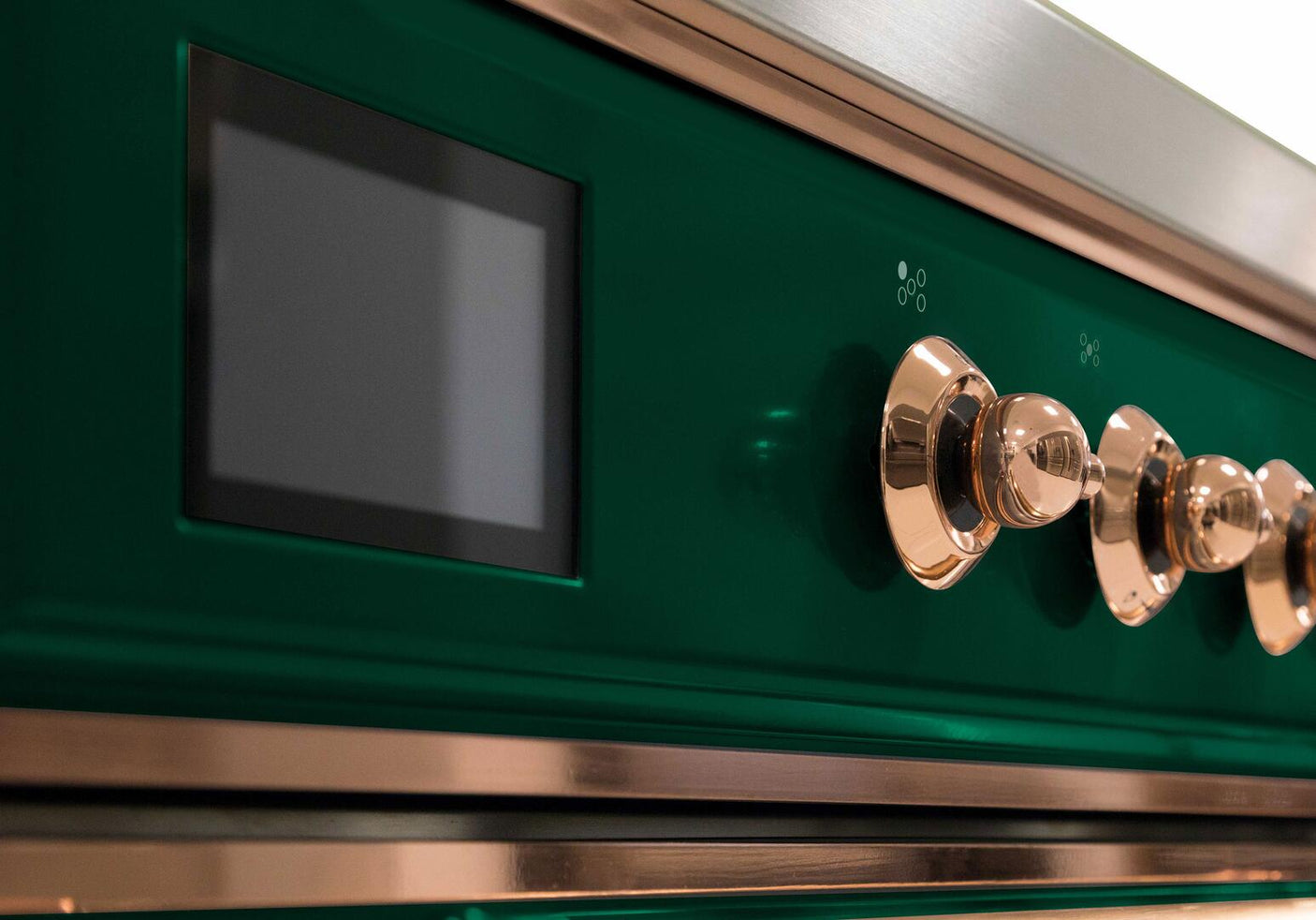 Majestic II 30 Inch Dual Fuel Natural Gas Freestanding Range in Emerald Green with Copper Trim