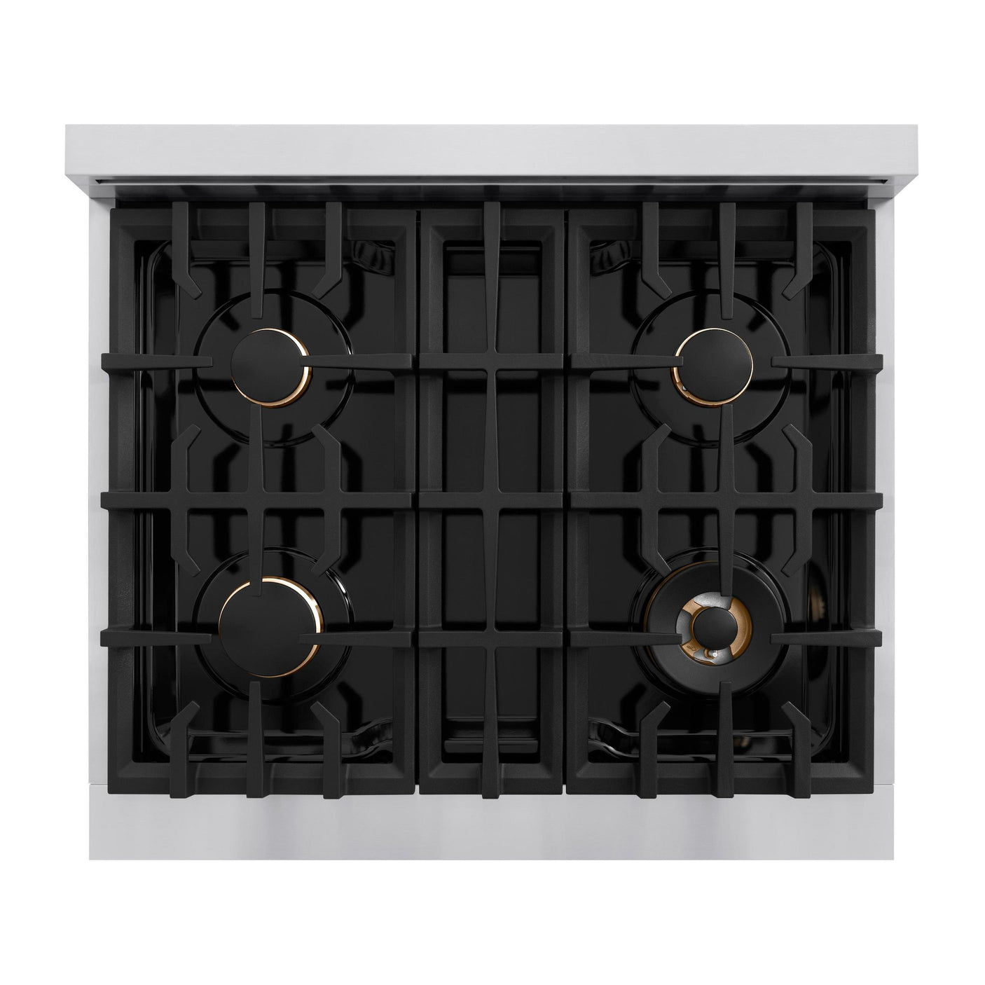 ZLINE Autograph Edition 30 in. 4.2 cu. ft. Classic Dual Fuel Range with 4 Burner Gas Cooktop and Electric Convection Oven in Stainless Steel with Matte Black Accents (CDRZ-30-MB)