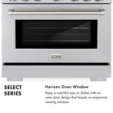 ZLINE 48 in. 6.7 cu. ft. Select Double Oven Dual Fuel Range with 8 Burner Gas Cooktop in Stainless Steel (HDR48)