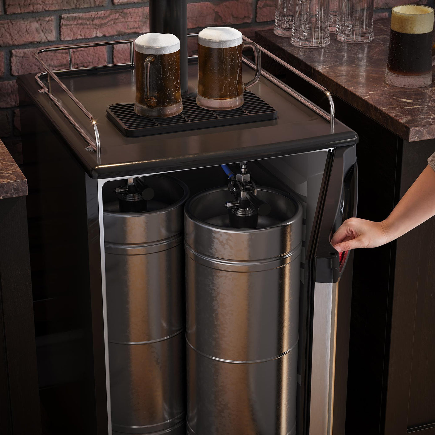 Danby 5.4 cu. ft. Dual-Tap Keg Cooler in Stainless Steel